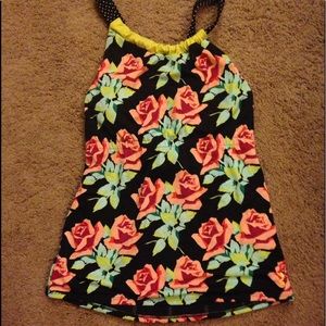 Floral tankini bathing suit top