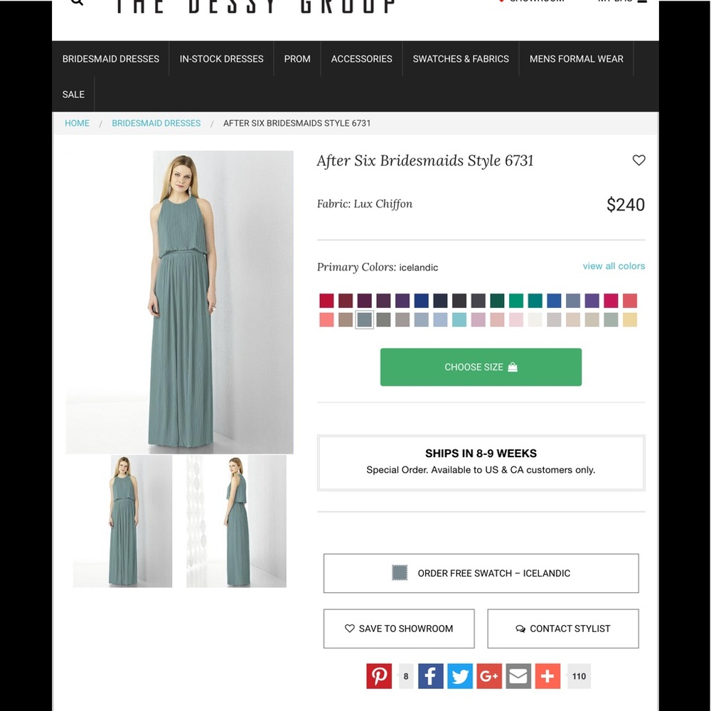 After Six bridesmaid dress size 10