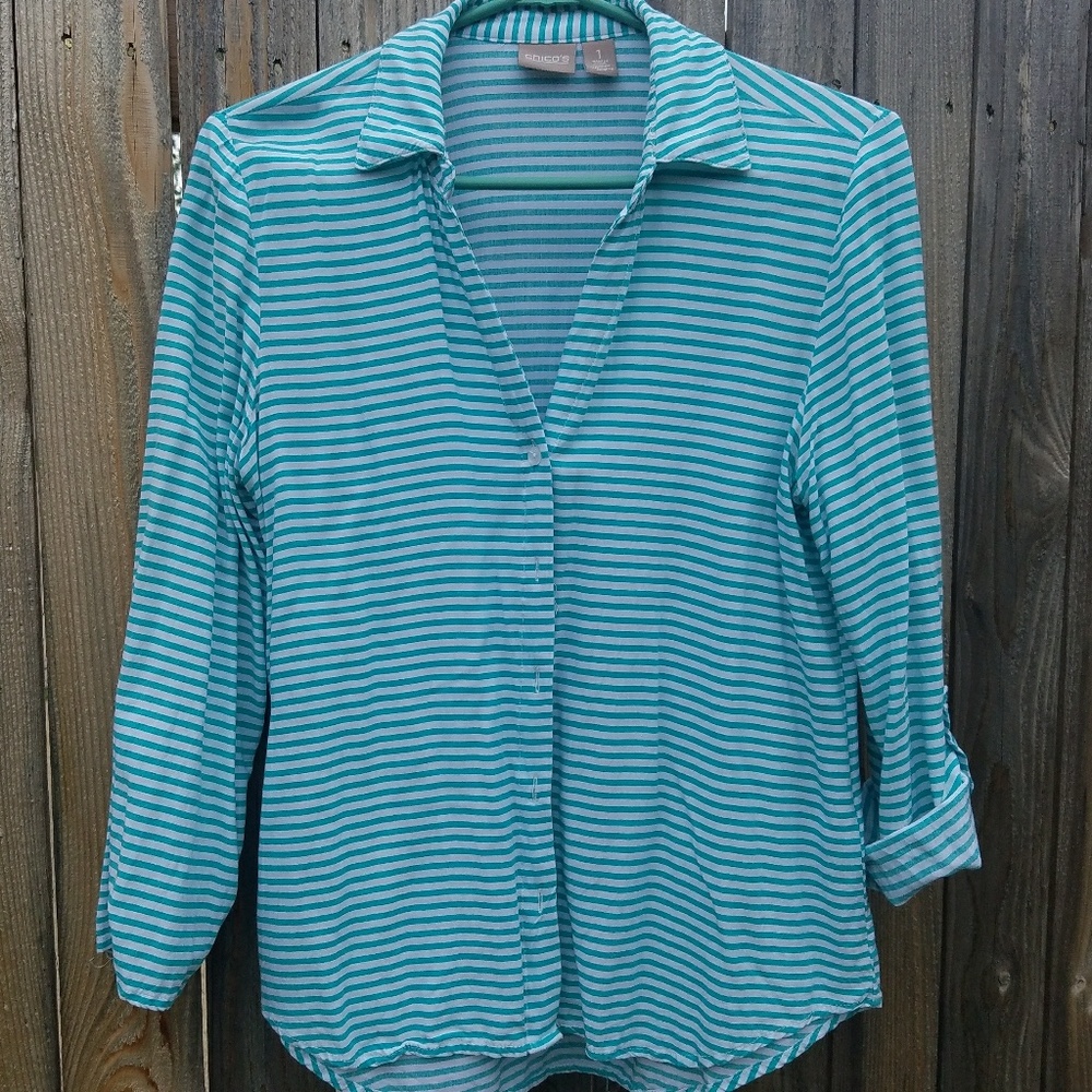 Chicos roll sleeve top