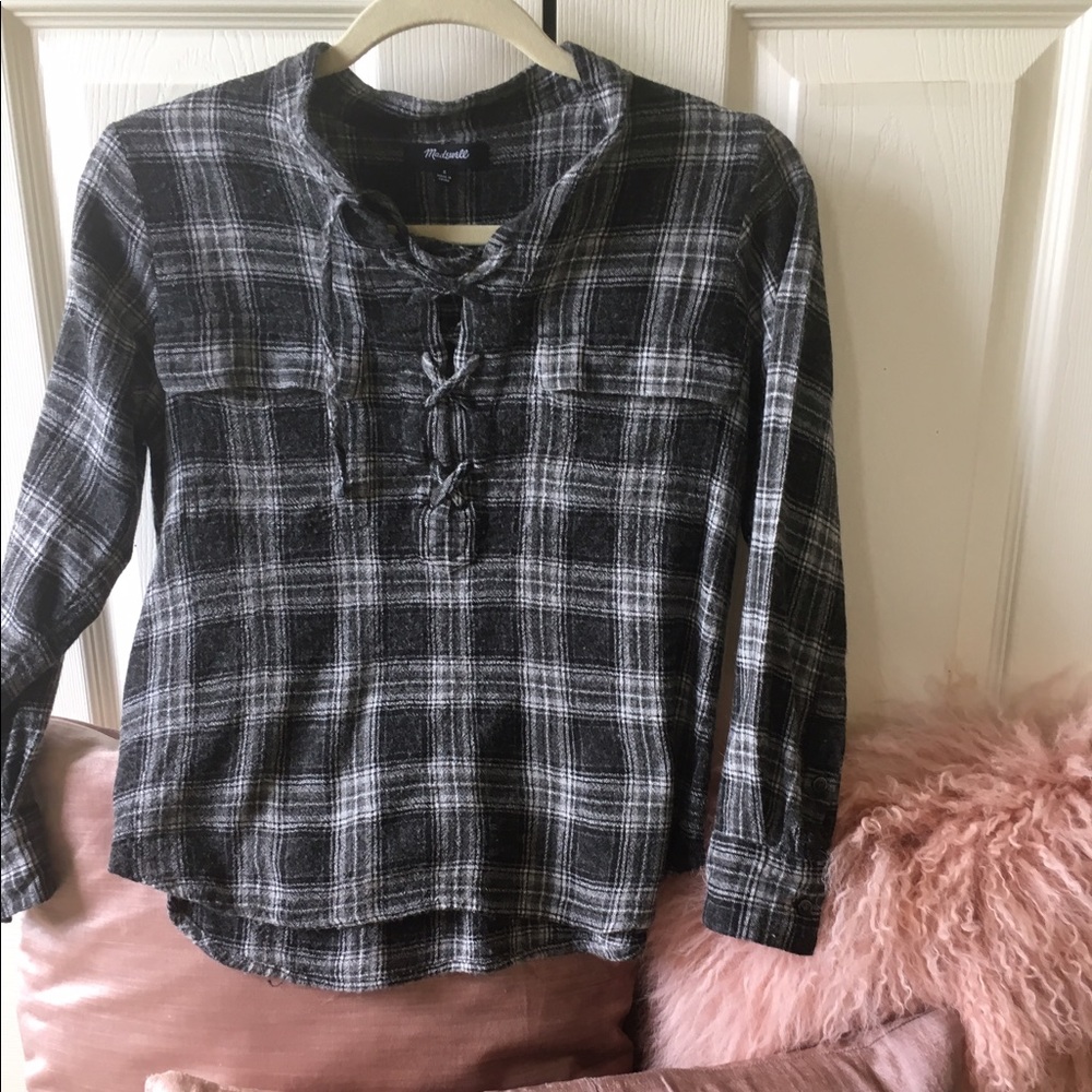 Madewell lace up shirt