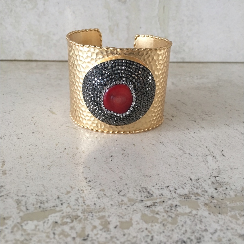 Bangle with pave crystal druzy