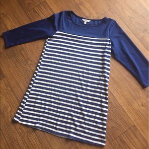 Charming Charlie Navy Striped Dress