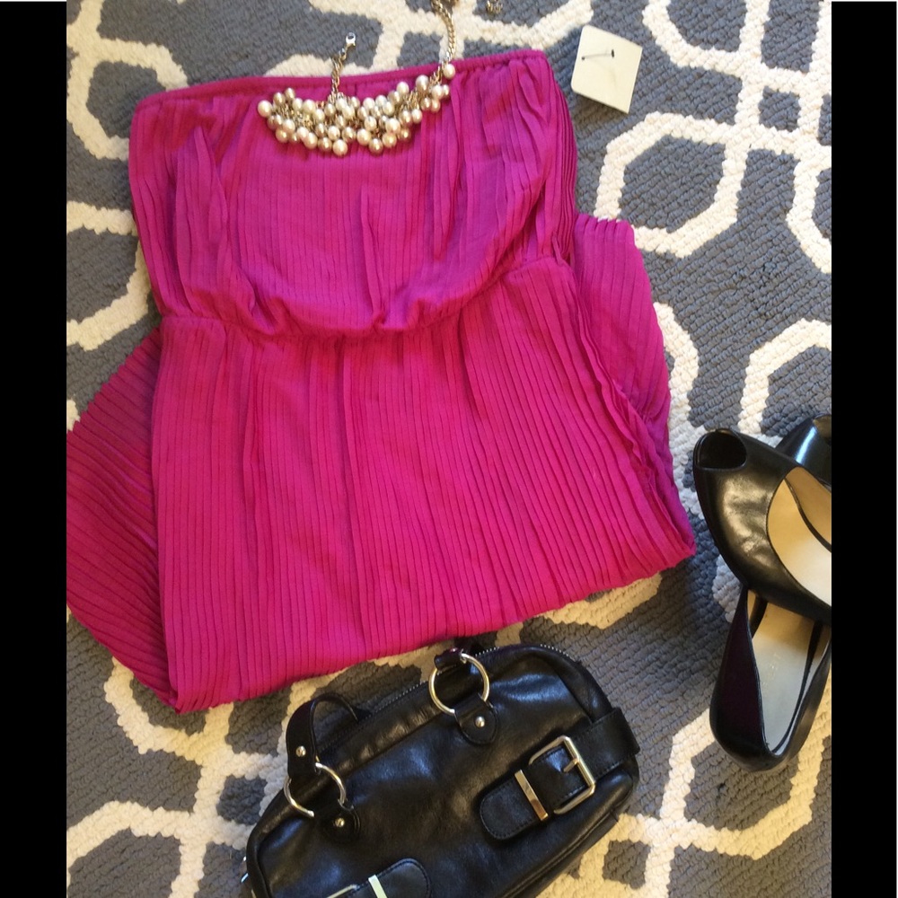 🌸SALE! Zara fushia strapless short dress size S