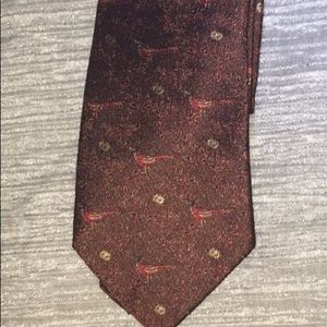 Gold leaf metallic pheasant designed tie