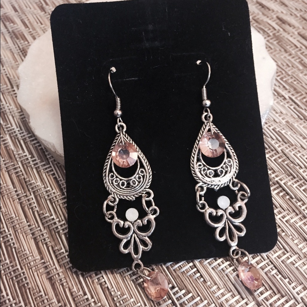 Blush chandelier earrings