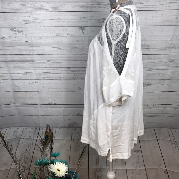 NWT Free People Cold Shoulder Top White - Picture 4 of 7