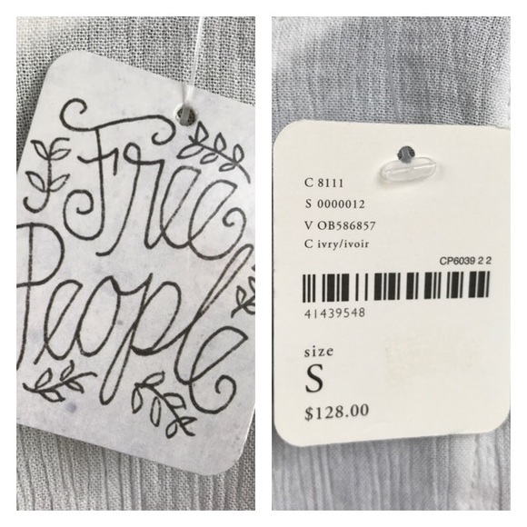NWT Free People Cold Shoulder Top White - Picture 7 of 7