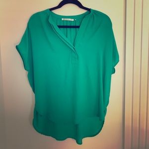 Green V-neck blouse! Worn once! Size M