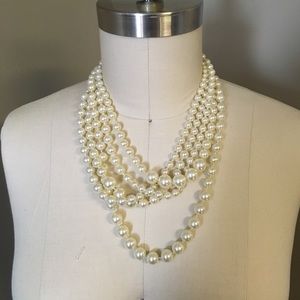 J. Crew Faux Pearl Multi-Strand Necklace (Cream)
