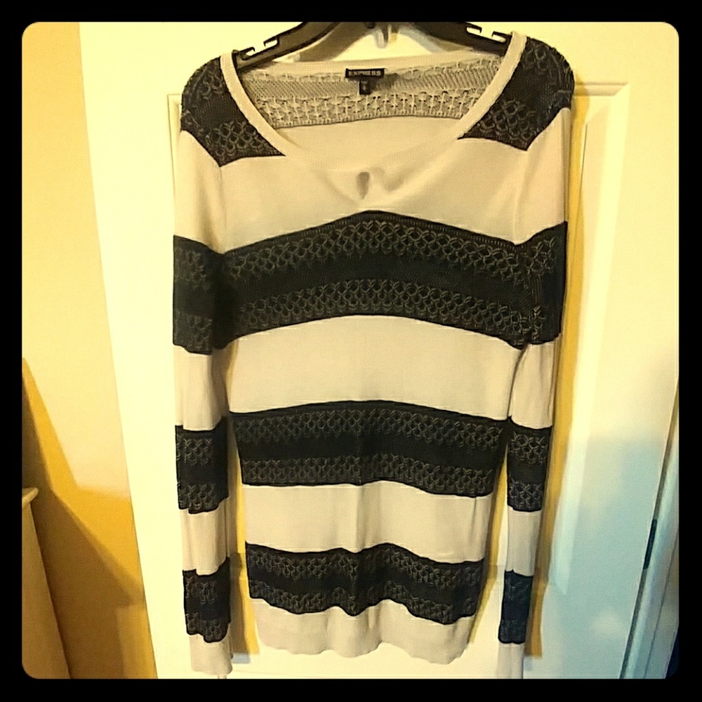 Express striped tunic sweater
