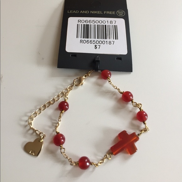 Glass red cross bracelet by Brandy Melville - Picture 2 of 2