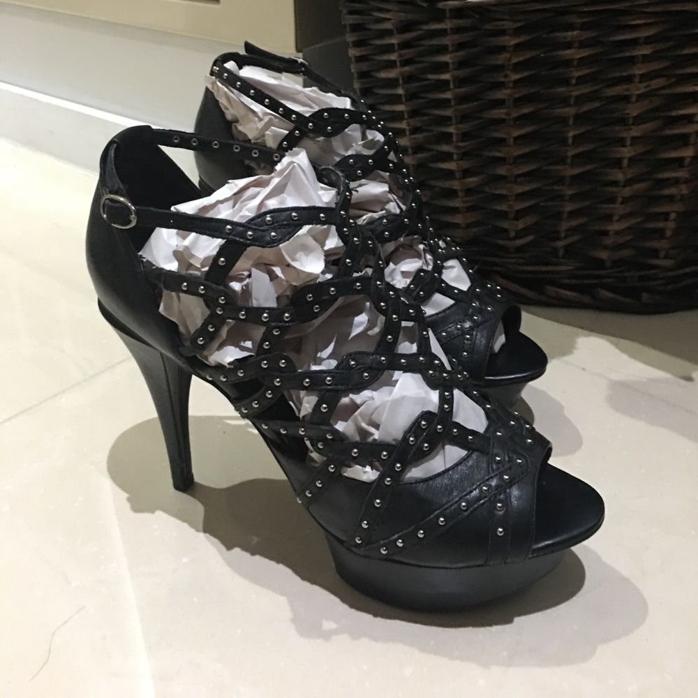 BCBG Studded gladiator heels 8.5