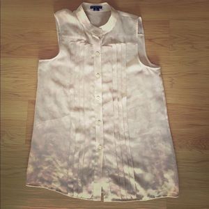 Theory light pink silk top