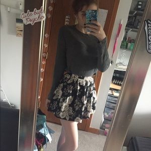 Floral mini skater skirt
