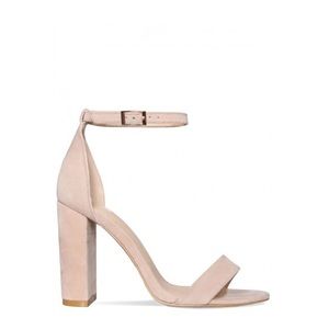 SIMMI nude suede block heels