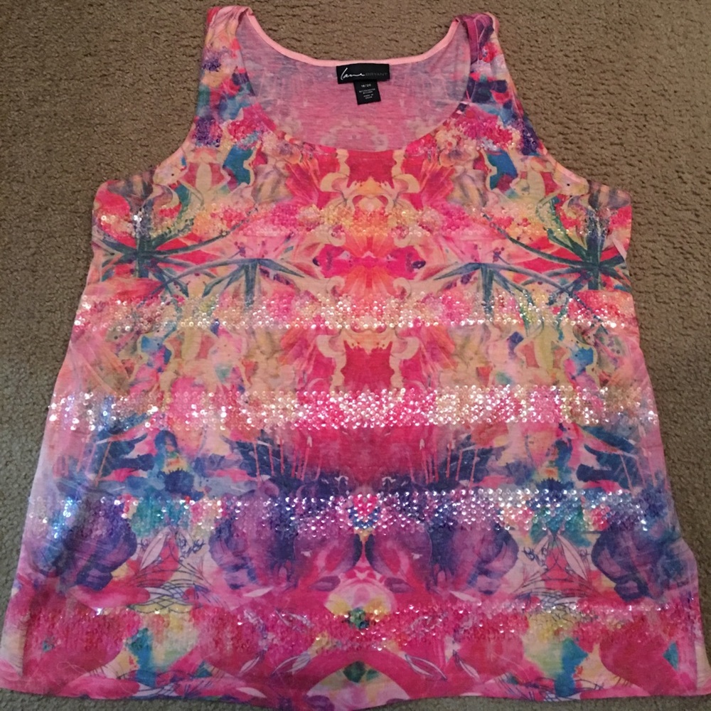 18/20 Lane Bryant tank with sequin details