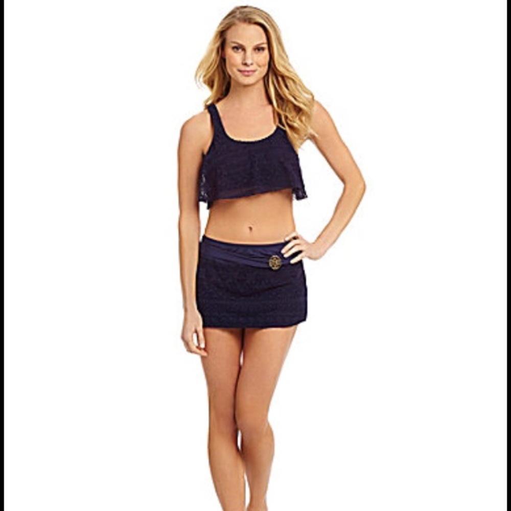 [Antonio Melani] navy blue crochet bikini, new