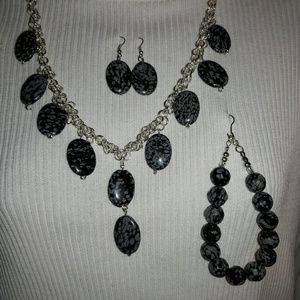 Necklace, earrings, bracelet set