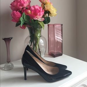 L.K. Bennet suede and patent leather pumps