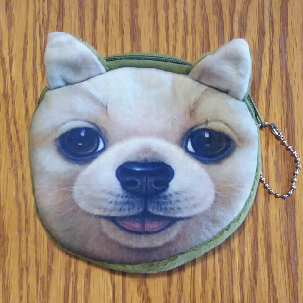 Dog zipper coin purse
