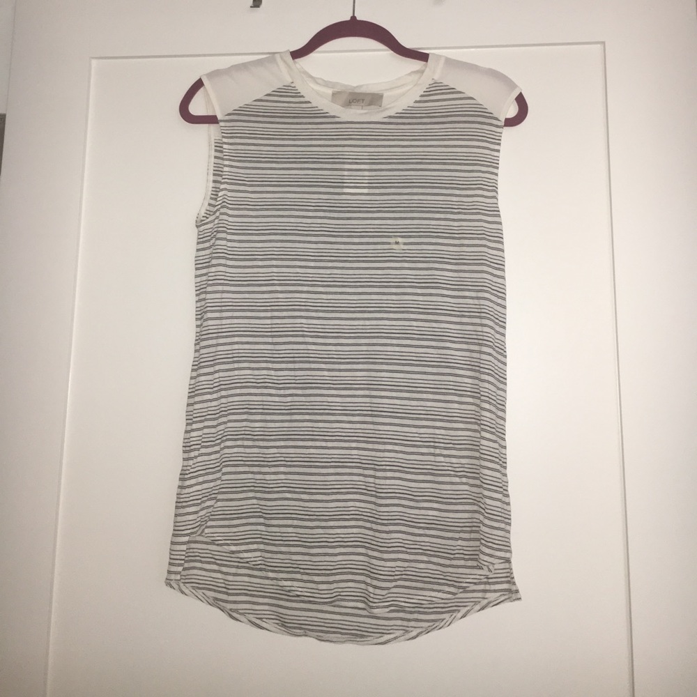 Loft black and white stripped blouse.