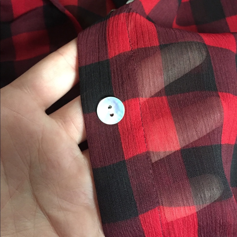Sheer button down top - Picture 2 of 4