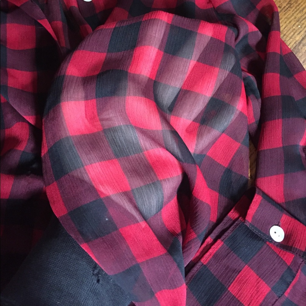 Sheer button down top - Picture 4 of 4