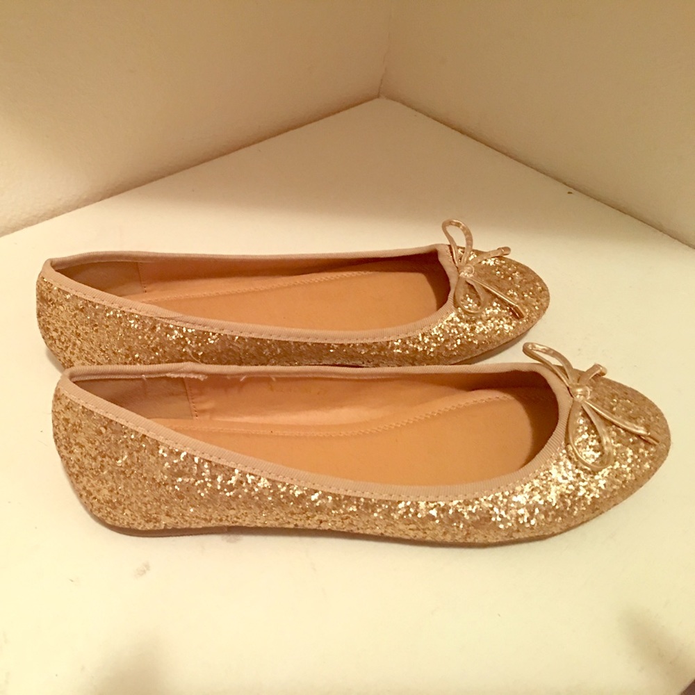 Gold Glitter Flats