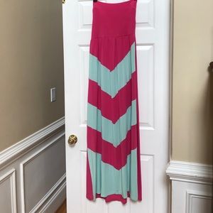 Pink and Seafoam green Chevron Maxi Size L