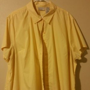 Sz 4x White Stag Yellow short sleeve blouse