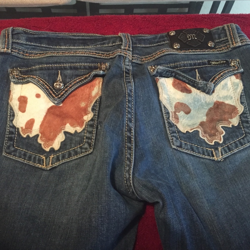 Miss me cowhide/hair cow print jeans