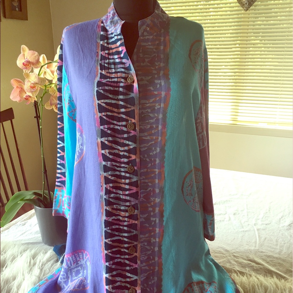 Colorful button up blouse