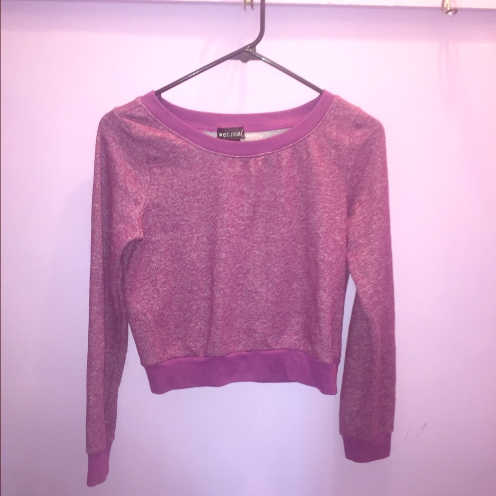 Purple cropped sweatshirt