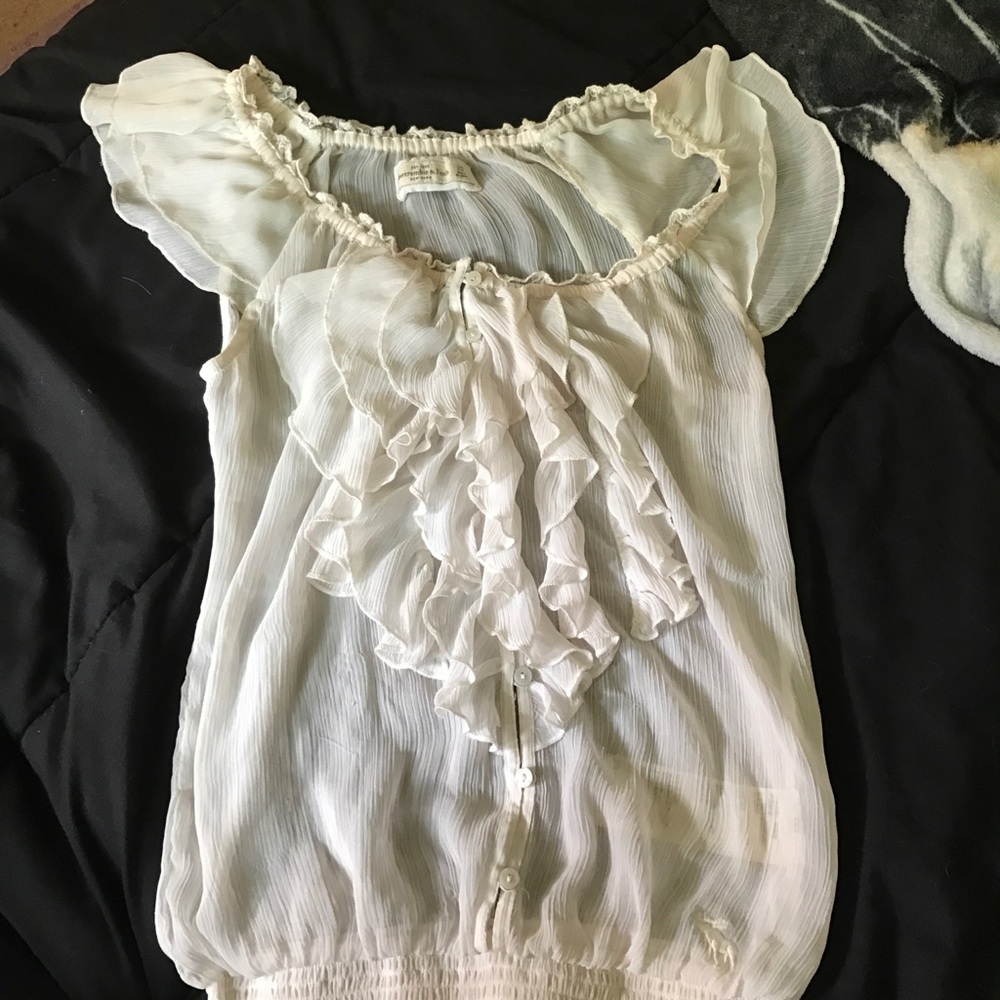 Sheer white Abercrombie and fitch blouse