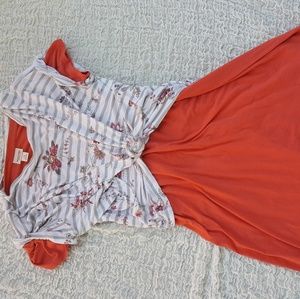 Outfit! Knotted top over casual dress