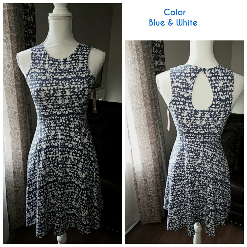 Xhiliration Mixed Lace Fit & Flare Dress - Picture 3 of 3