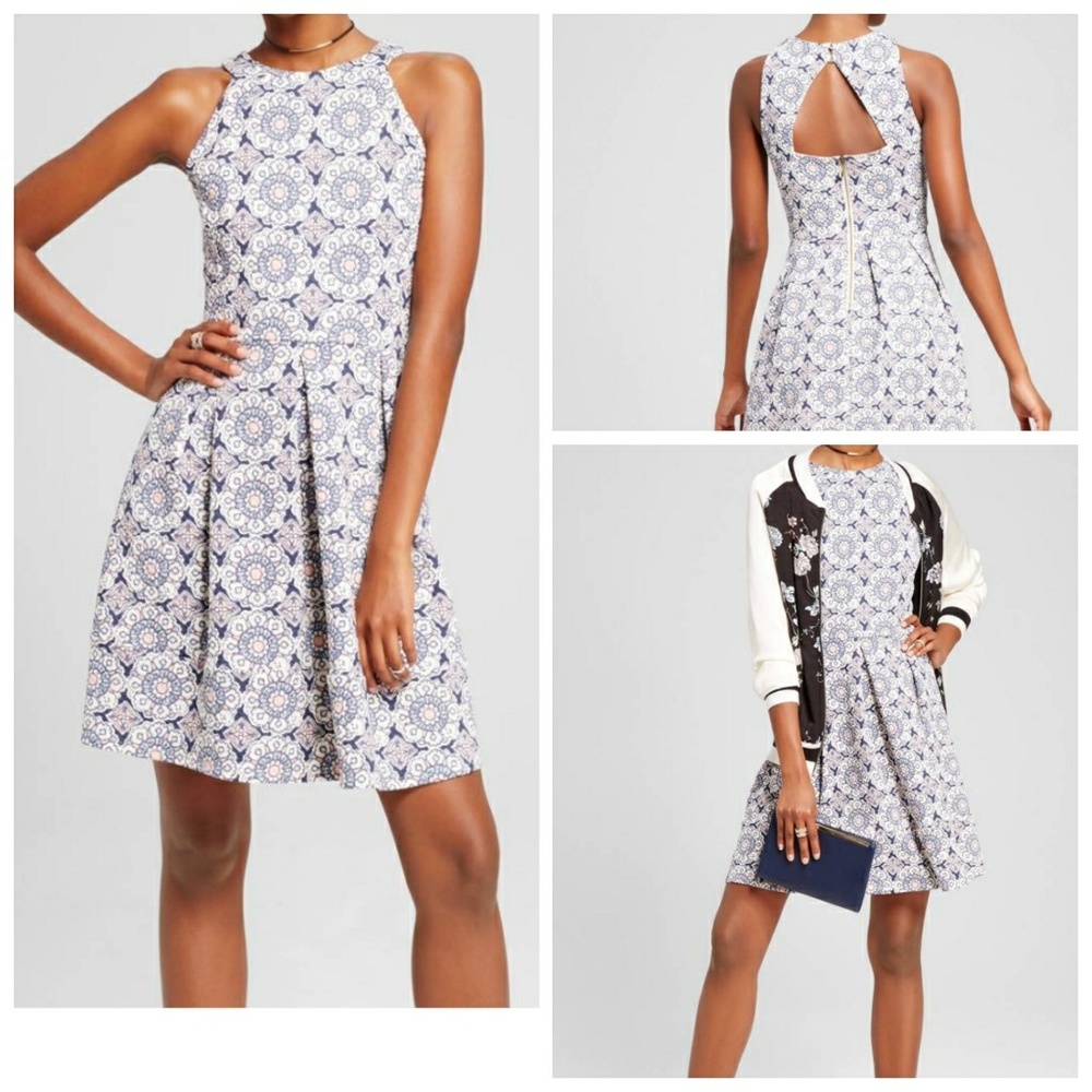 Xhiliration Mixed Lace Fit & Flare Dress - Picture 2 of 3