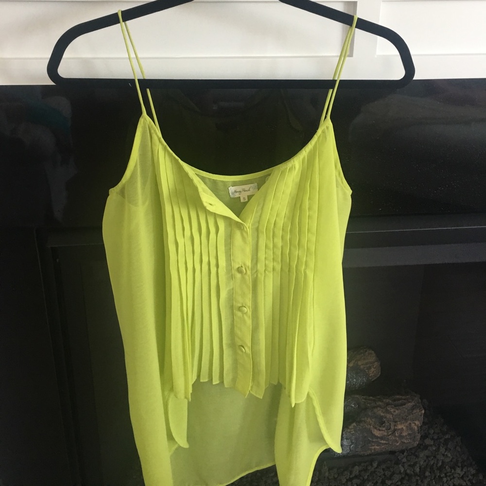 Neon yellow flowy tank