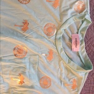 Soul cycle workout tee medium aqua color