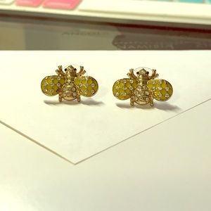 Bumble bee gold crystal studs