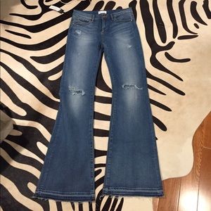 Greywire High Waisted Flare Distressed Jeans