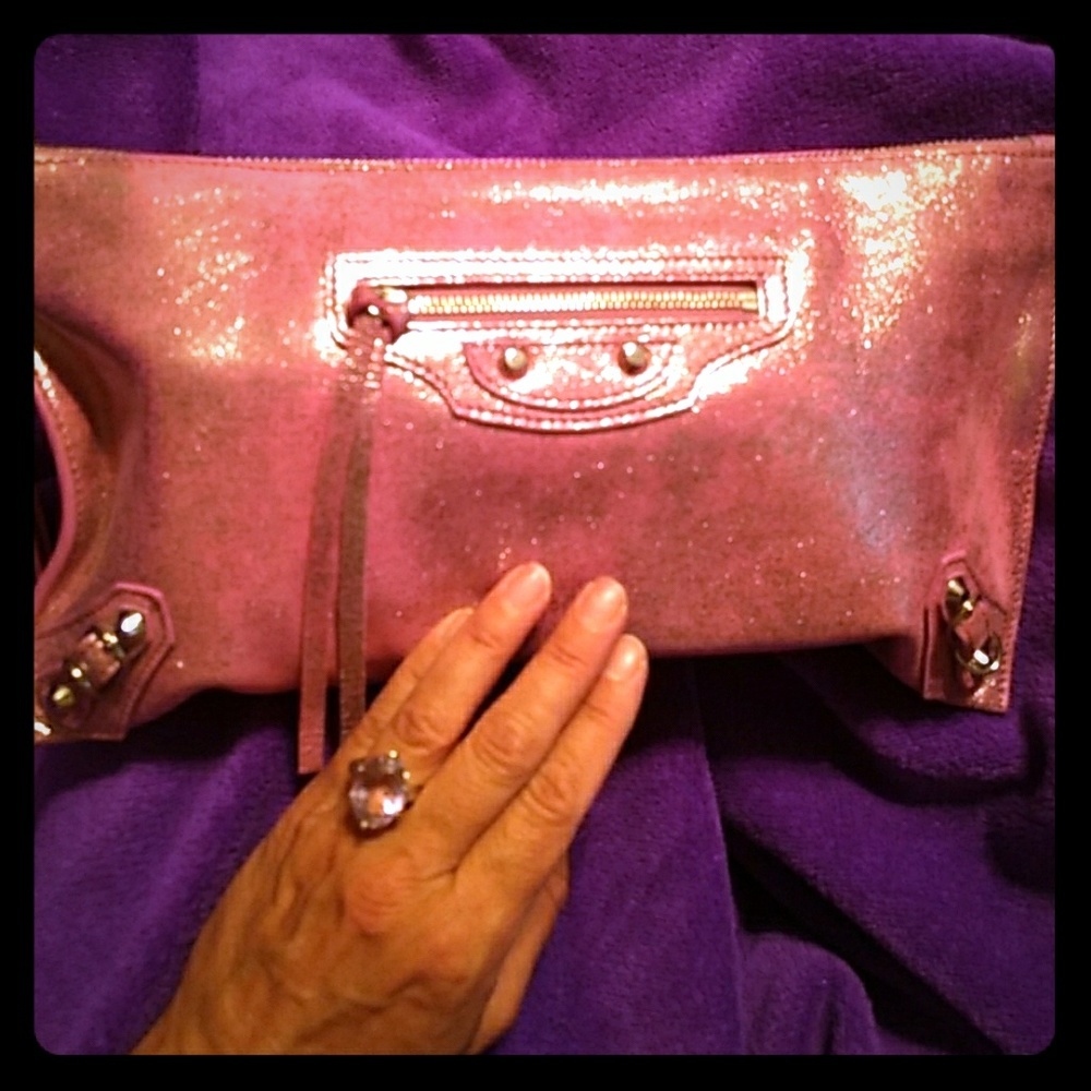 Balenciaga Paris Pink Clutch