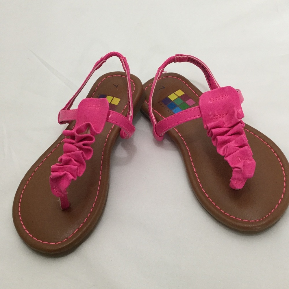 Little girls size 7 pink sandals