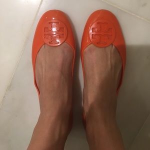 Tory Burch orange jelly reva flats