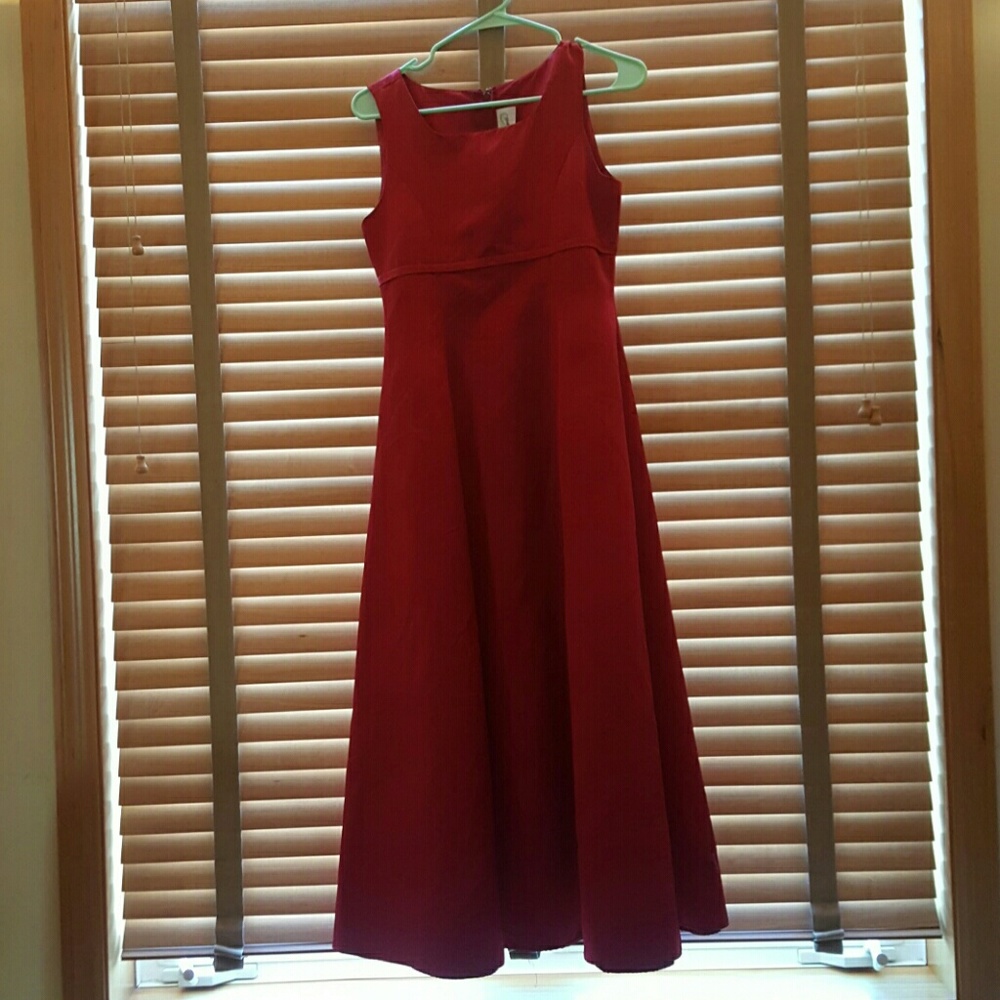 Faux Satin Red Formal Gown