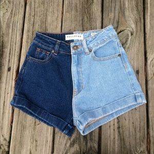 Dual Colored Mom Shorts