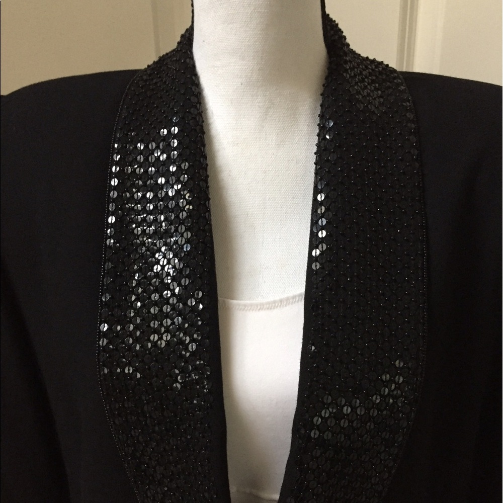 SALE! Valerie Stevens Black Sequined Jacket, 16