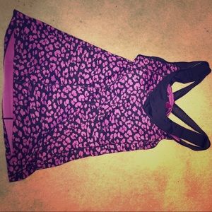 Lululemon purple cheetah tank w/ built in bra.