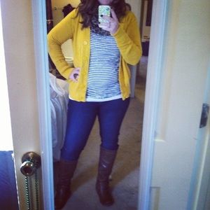 Semi sheer navy and white tee