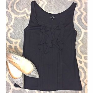 Ann Taylor Loft Ruffle Front Tank